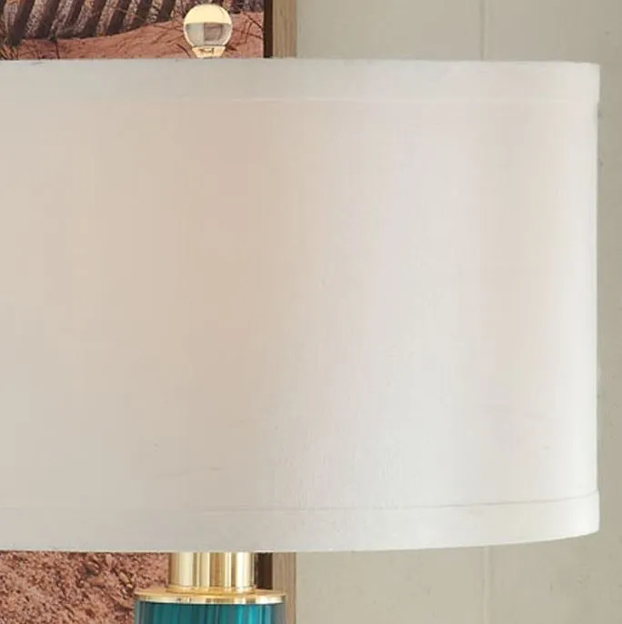 Turquoise Frost Glass Table Lamp