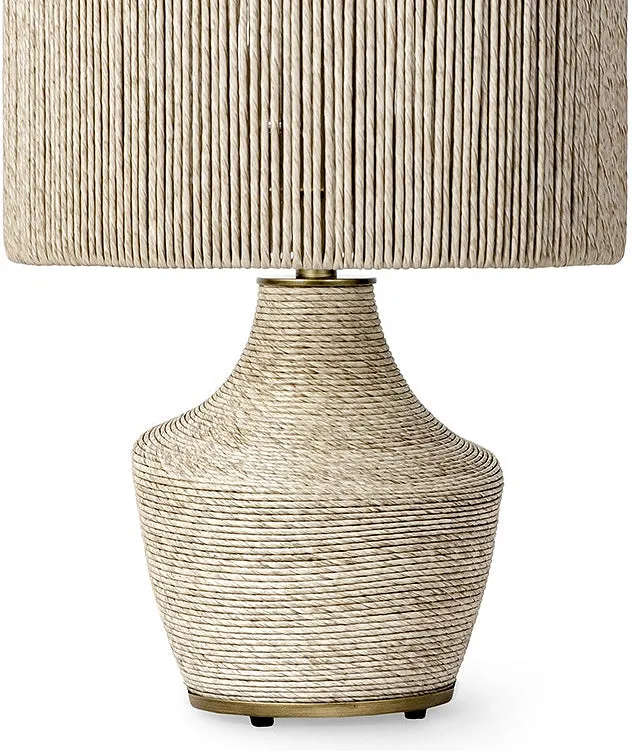 Twisted Rattan Outdoor Table Lamp