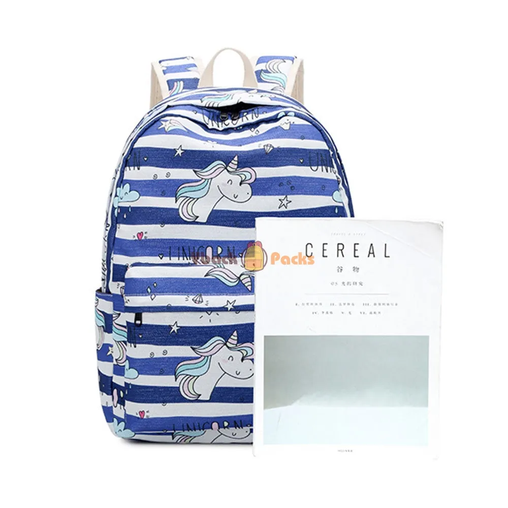 Unicorn Backpack Set for Teens Lightweight School Bag with Lunch Bag