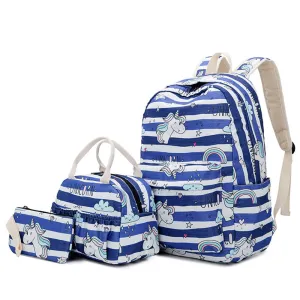 Unicorn Backpack Set for Teens Lightweight School Bag with Lunch Bag