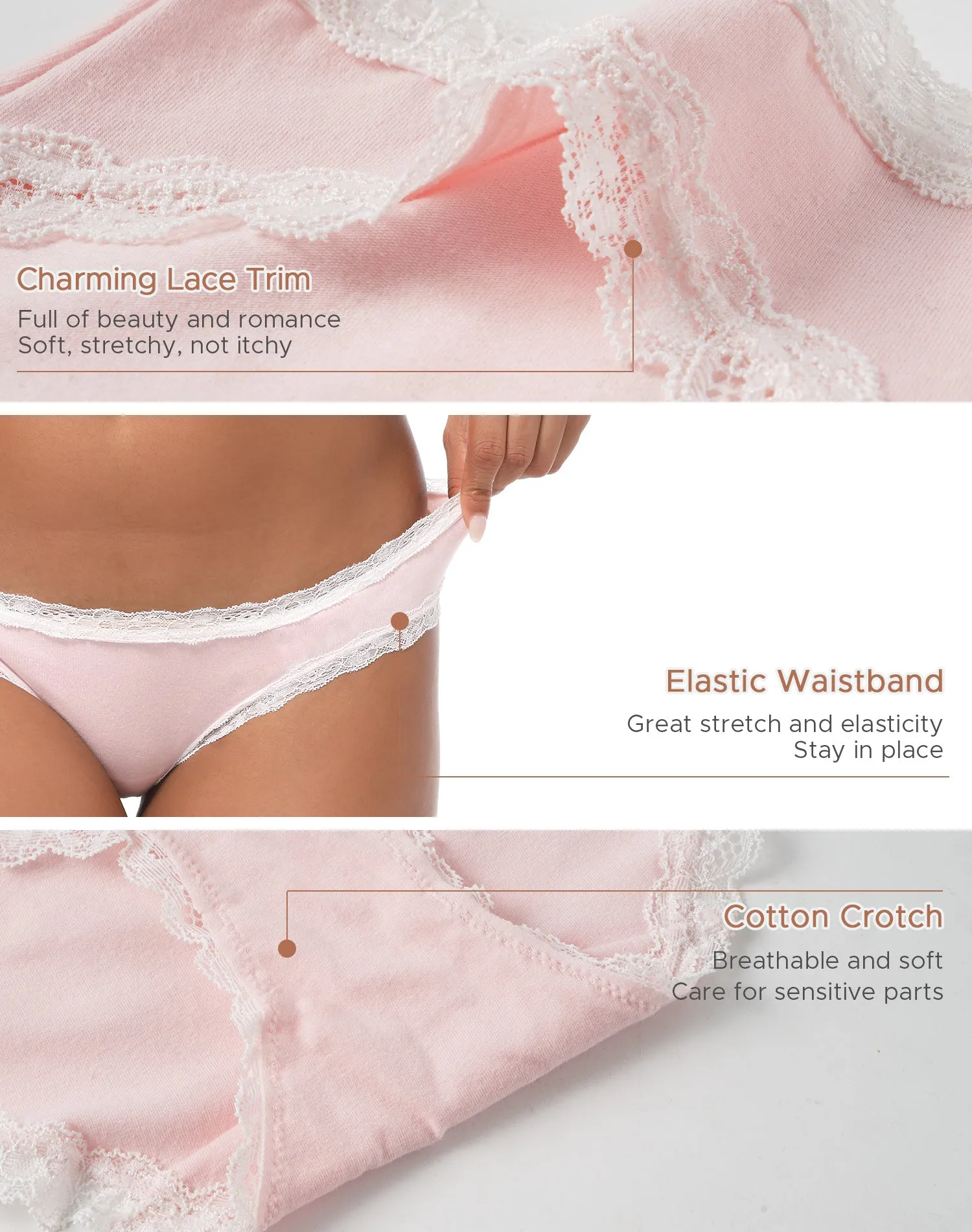 Women's Lace Low Rise Hipster 3-Pack（Copy）
