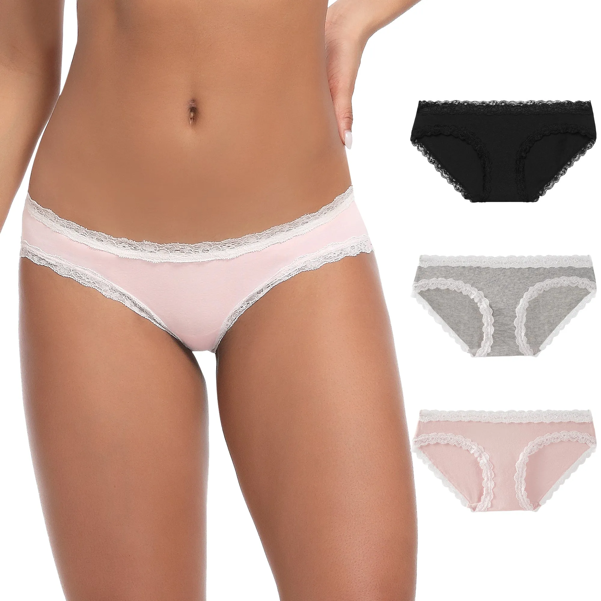 Women's Lace Low Rise Hipster 3-Pack（Copy）