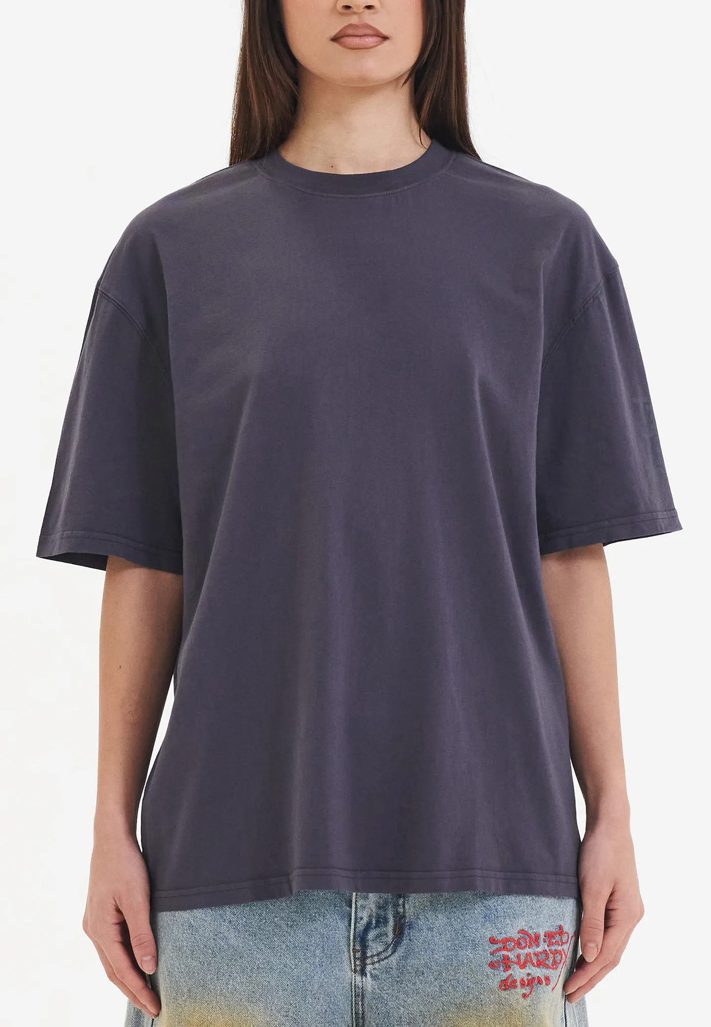 Womens Mono Fireball Dragon Tshirt Top - Dark Grey
